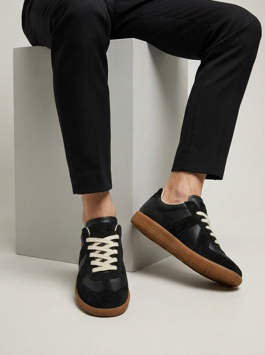 HUGO - sneakers rétro en suède et cuir pour homme