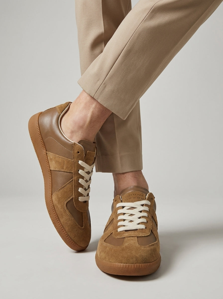 HUGO - sneakers rétro en suède et cuir pour homme