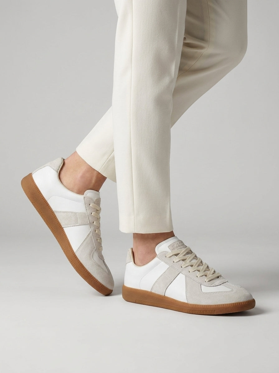 HUGO - sneakers rétro en suède et cuir pour homme