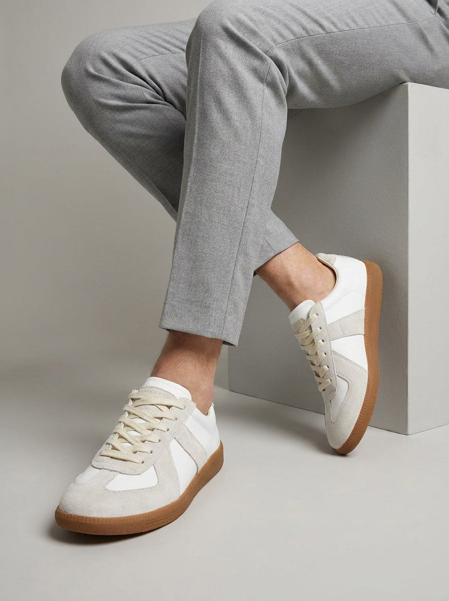 HUGO - sneakers rétro en suède et cuir pour homme