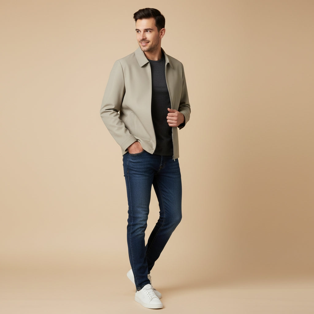 RENAUD - veste courte au col classique pour homme