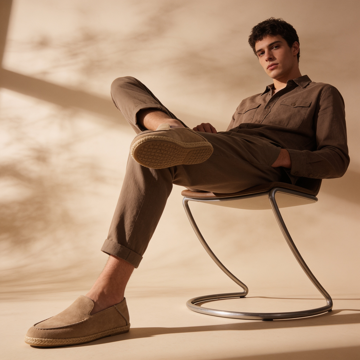 GASPARD - mocassins espadrilles en suède pour homme