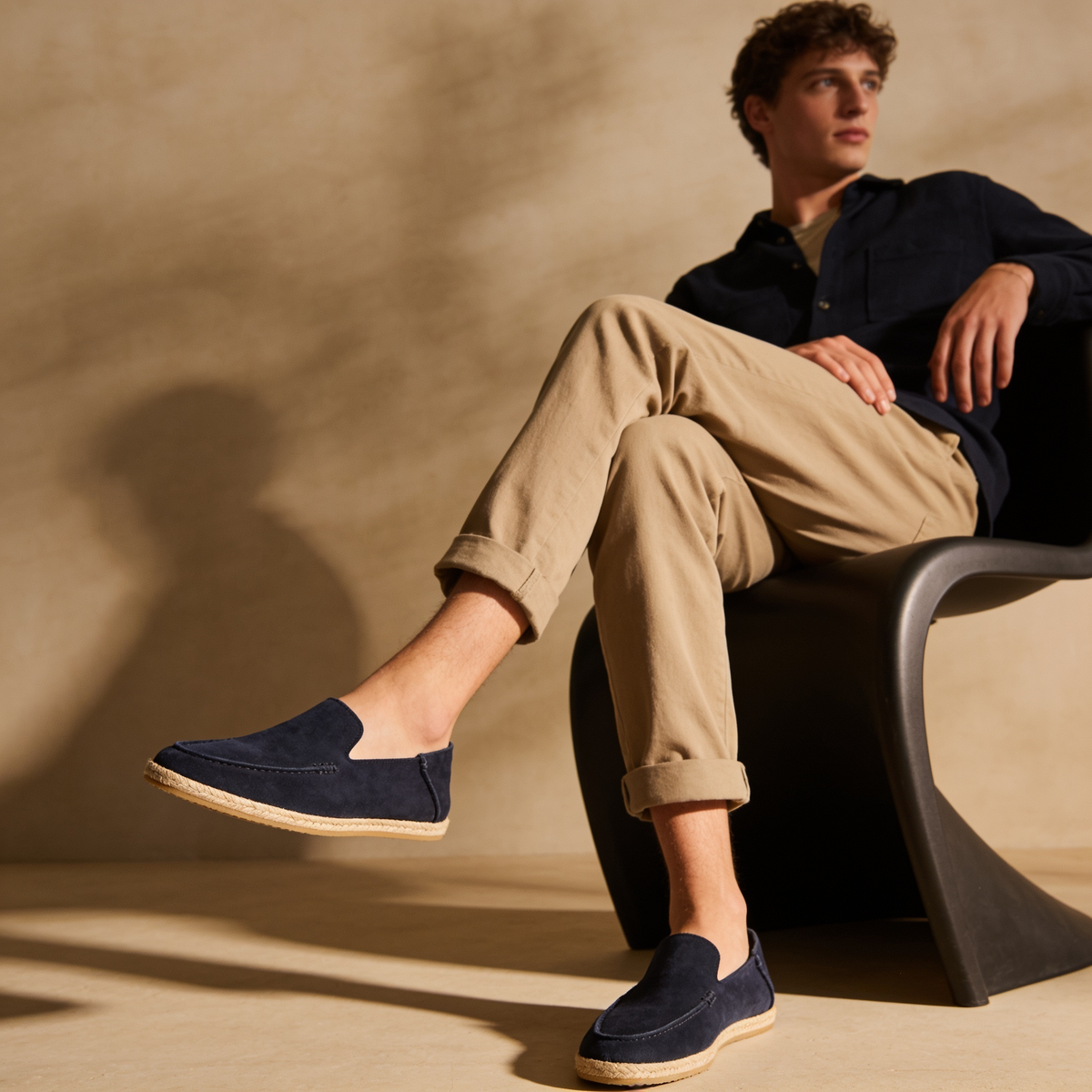 GASPARD - mocassins espadrilles en suède pour homme