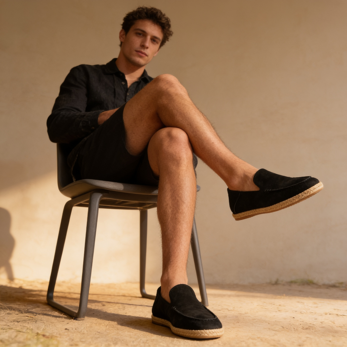 GASPARD - mocassins espadrilles en suède pour homme