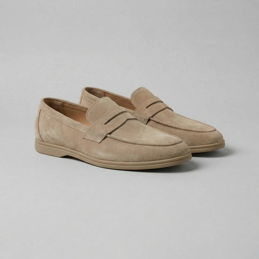 ADRIEN - mocassins penny en suède pour homme