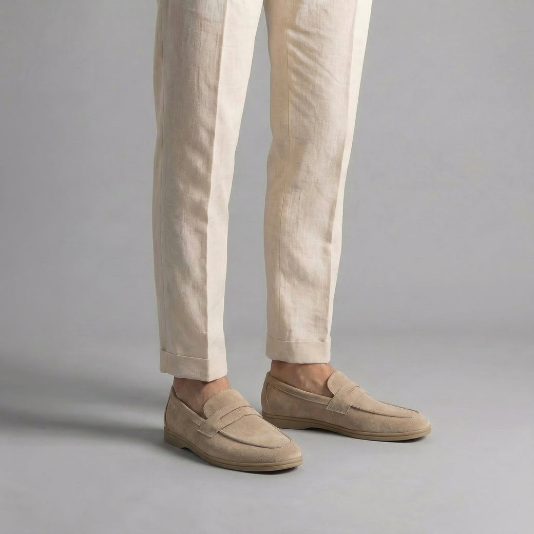 ADRIEN - mocassins penny en suède pour homme