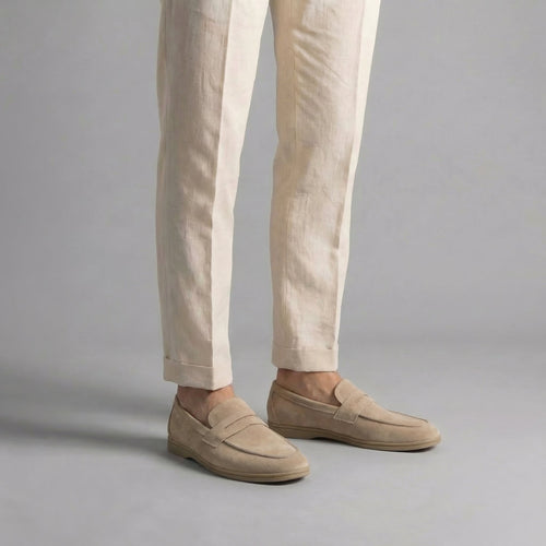 ADRIEN - mocassins penny en suède pour homme