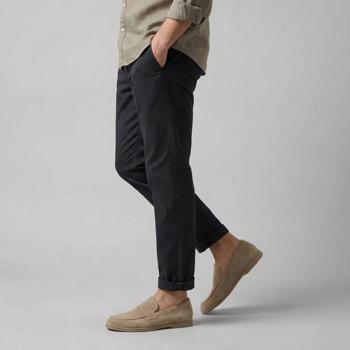 ADRIEN - mocassins penny en suède pour homme
