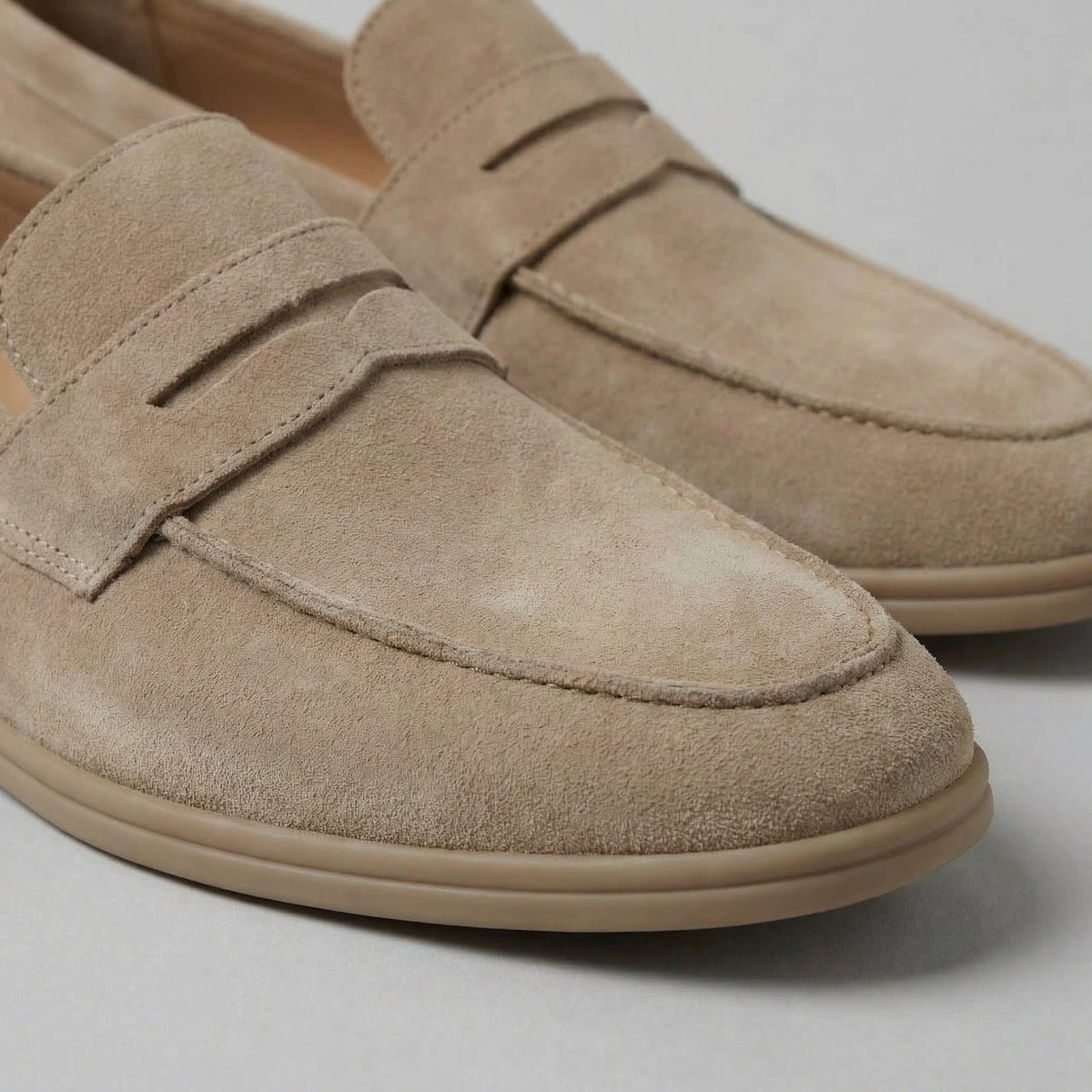 ADRIEN - mocassins penny en suède pour homme