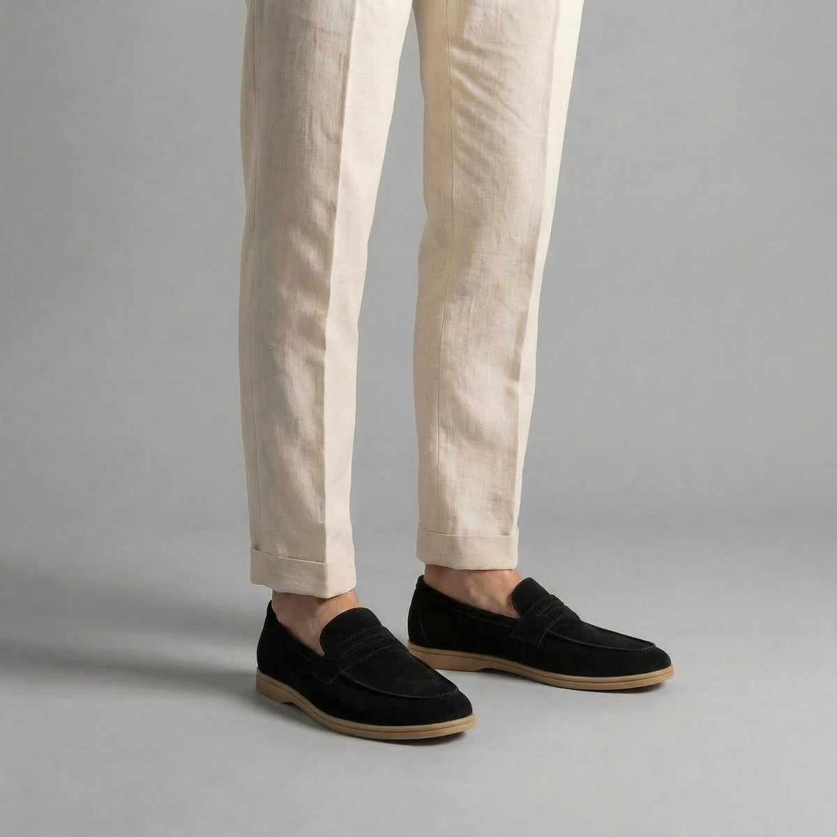 ADRIEN - mocassins penny en suède pour homme