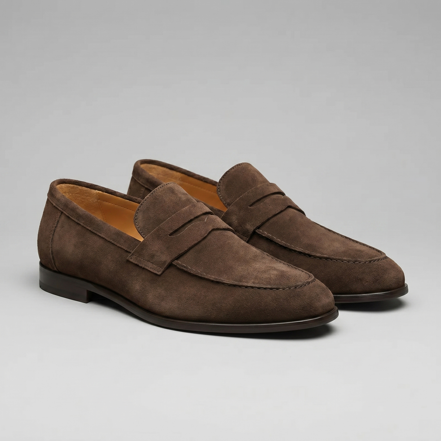 TIMOTHÉE - mocassins penny façon suède pour homme