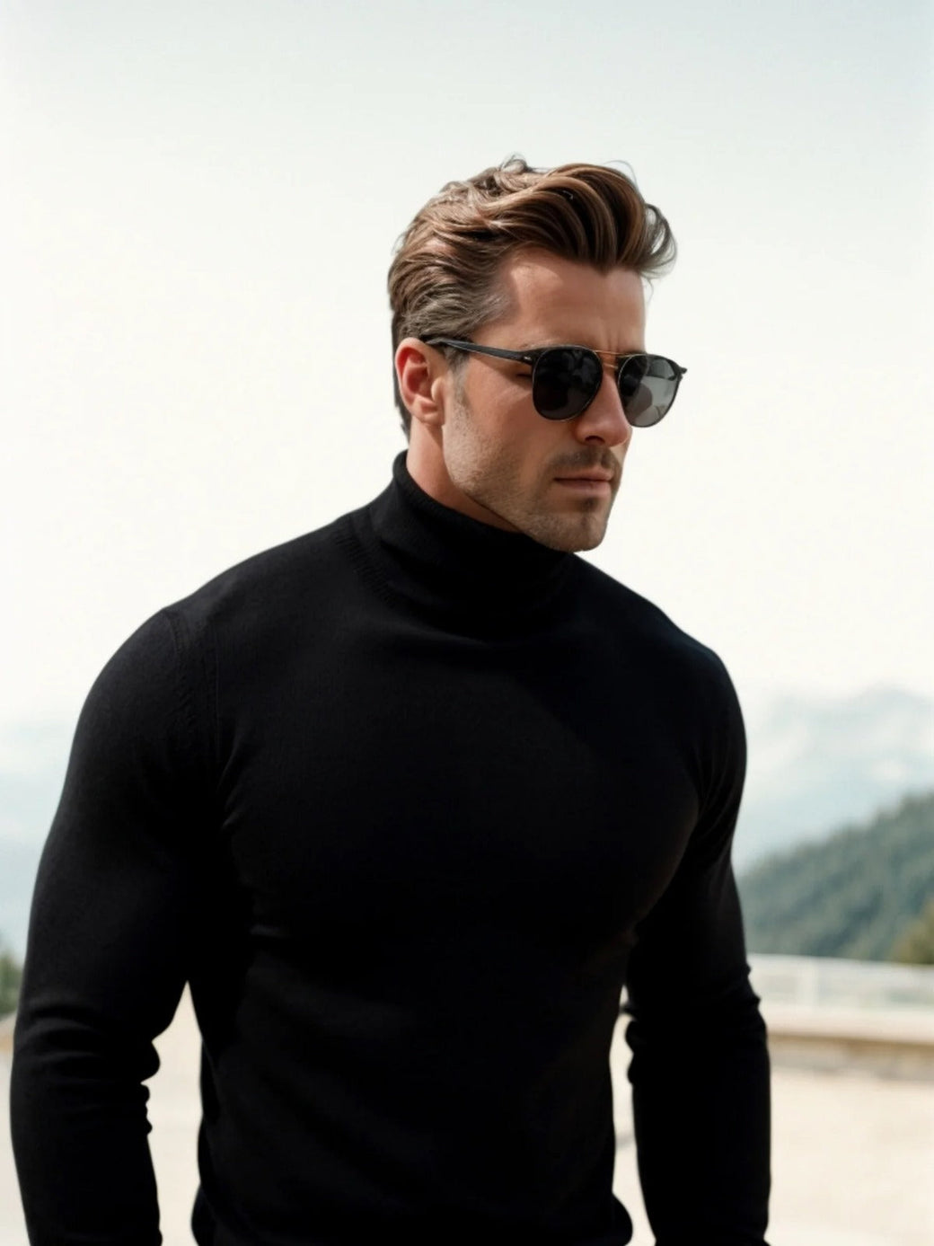 MAURICE - pull col roulé slim fit pour homme