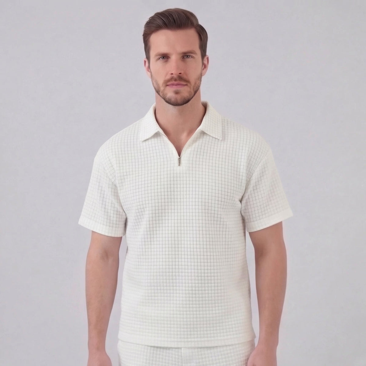 GRÉGOIRE - ensemble polo demi-zip et short pour homme
